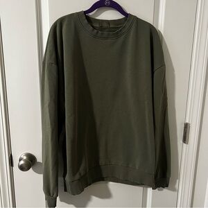 Nuuds classic Crewneck sweatshirt in olive